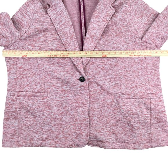 Land's End Womens Knit Performance Blazer sz 2X Maroon Fleece Liner Comfort NEW - Picture 15 of 16